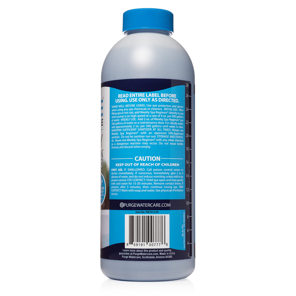 Purge Watercare 3in1 Weekly Hot Tub Cleaner & Cold Plunge Water Treatment - Cleaner, Clarifier, Enhancer - Standard & Inflatable Spa & Cold Plunge - Spa Chemicals Fresh Clean Water - Made in USA 32oz