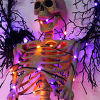 WATERGLIDE Extra Long 328FT Halloween Lights, 1000 LED Outdoor Fairy String Lights, Green PVC Copper Wire Christmas Lights, Plug in 8 Modes & Waterproof for Tree Party Home Yard Decor, Orange&Purple