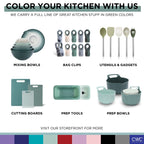 COOK WITH COLOR Prep Bowls with Lids- Wide and Deep Nesting Plastic Small Mixing Bowl Set with Lids, 8 Piece Set - Deep Bowls, Sage