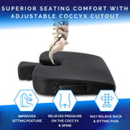 Healthfix® Wedge Seat Cushion for Improved Sitting Posture - Comfortable Ergonomic Wedge Cushion for Chair, Car & More | Orthopedic Seat Cushion with Optimal Memory Foam Firmness