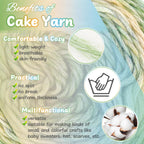 Aeelike Cake Yarn for Crocheting, 3 Skeins Gradient Cake Yarn 100g (3.52 oz) 245m (267 Yards), Super Soft Ombré Yarns Cake Rainbow Cotton Yarn for Making Colorful Crafts, Green Gradient