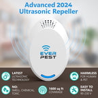 Ultrasonic Pest Repeller Control (2-Pack) Plug in Flea Rat Roach Mosquito Cockroaches Fruit Fly Rodent Insect Bug Cricket Mice Moth Scorpion Gnat Silverfish Squirrel Ultrasound Indoor Repellent Plug……
