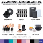 COOK WITH COLOR Prep Bowls with Lids- Wide and Deep Nesting Plastic Small Mixing Bowl Set with Lids, 12 Piece Set - Deep Bowls, Speckled Black