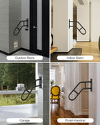 Hand Rails for Outdoor Steps,Hand Rails for Elderly, Porch Railing & Deck Hand Rail Wall Mount Stair Hand Grab Bars, U-Shape Safety Handle for Garage, Porch, Garden -1 Pack