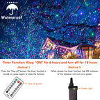 82FT 200 LED Color Changing Christmas String Lights with Remote & Timer & Memory Function, 9 Lighting Modes Waterproof Fairy String Lights for Xmas Tree Holiday Party Garden (Cool White & Multicolor)