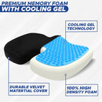 EcoNour Thick Seat Cushions for Tailbone Pain Relief (2 Pack) | Orthopedic Desk Chair Cushion for Office, Gaming Chair & Car Seat | Sciatica & Coccyx & Tail Bone Pain Relief for Long Sitting Elderly