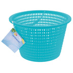U.S. Pool Supply Swimming Pool Teal Blue Plastic Skimmer Replacement Basket (Set of 2) - Skimmer Basket for Inground Pool, Skim Filter Remove Leaves Debris - 8" Top, 5.5" Bottom, 5" Deep, Not Weighted