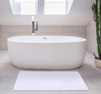 Utopia Towels Cotton Banded Rug Bath Mats, [Not a Bathroom Rug] 21x34 Inches, 100% Ring Spun Cotton - Highly Absorbent and Machine Washable Shower Bathroom Floor Towel, White, 2 Pack