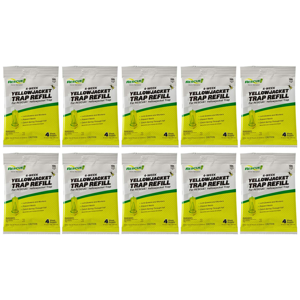 RESCUE! Yellowjacket Attractant – for RESCUE! Reusable Yellowjacket Traps – 4 Week Supply - 10 Pack