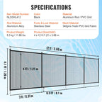 VEVOR Pool Fence, 4 x 12 FT Pool Fences for Inground Pools, Removable Pool Fencing, Easy DIY Installation Swimming Pool Fence, 340gms Teslin PVC Pool Fence Mesh Protects Kids and Pets