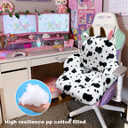 QYA Cute Chair Cushion, Soft Seat Cushions for Office Desk, Kawaii Chair Pillow for Gaming, Comfy Floor Seating for Adults, Cow Stuff for Bedroom Playroom Dining Living Room Decor, 17"x16.5"