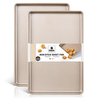 HONGBAKE 2 Pack Quarter Sheet Pans for Baking Nonstick, Commercial Cookie Sheet for Baking with Diamond Texture Surface, 57% Thicker Carbon Steel 9 x 13 Baking pan