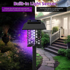 Jahy2Tech 2 Pack Solar Bug Zapper Outdoor Waterproof Solar Mosquito Zapper Killer Lamp Fly Zapper Repellent Lighting Stake Landscape Fixture for Garden Patio Pathway Backyard Camping