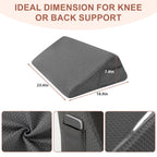Bedluxe Knee Wedge Pillow, Memory Foam Leg Pillow Bed Wedge for Sleeping, Wedge Pillow for Legs Post Surgery, Triangle Pillow Wedge for Knee Support, Leg Elevation, Knee Hip Back Pain Relief, Black