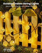 Brightown Solar String Lights Outdoor Waterproof, 2 Pack Total 120 LED 73 FT, Solar Powered Patio Lights with 8 Lighting Modes for Garden Yard Porch Wedding Party Decor (Warm White)