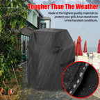 BBQ Grill Cover, Waterproof, Weather Resistant, Rip-Proof, Anti-UV, Fade Resistant, with Adjustable Velcro Strap, Gas Grill Cover for Weber,Char Broil,Nexgrill Grills, etc. 32 inch, Black