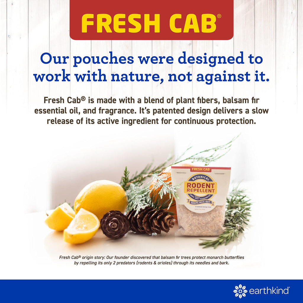 Fresh Cab Botanical Rodent Repellent - Environmentally Friendly, Keeps Mice Out, 12 Scent Pouches
