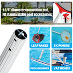 YEECHUN Professional 15 Foot Swimming Pool Pole Telescopic Aluminum Fits Pool Net Skimmer Rake Vacuum Head Brush Cleaning Equipment Heavy Duty,for Skimmer Nets, Vacuum Heads and Brushes