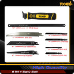 8-In-1 Multi Blades Hand Saw, Drywall Cutter. Hacksaw. Long Blade Hand Saw, Jab Saw, For Cutting Drywall, Sheetrock, Wood, Metel, Plastic, Plywood. Blade Quick Change Mechanism.