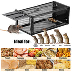 Pivmuth 2 Pack Humane Rat Traps 12.5"x5.5"x4.5", Reusable Mouse Traps for Indoor/Outdoor Use, No-Kill Live Capture for Chipmunks, Squirrels, Rats, Mice