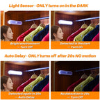 3 Pack 7” Motion Sensor Lights Indoor Battery Operated, Stick on LED Light for Closet, Stairs, Under Cabinet, Cool White