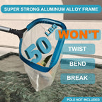 17.5" Heavy Duty Ultra Fine Mesh Pool Pollen & Sand Skimmer Rake, Aluminum Frame Deep Nylon Net, Pool Net for Above Ground & In-ground Swimming Pools (No Pole)