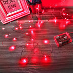 Ariceleo Led Fairy Lights Battery Operated, 4 Packs Mini Battery Powered Copper Wire Starry Fairy Lights for Bedroom, Christmas, Parties, Wedding, Centerpiece, Decoration (5m/16ft Red)