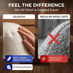 SAUNOM Wool Sauna Hat for Men and Women — 100% Natural Wool — Breathable, Itch-Free and Odor Resistant Sauna Cap — Ideal Banya Hat for Men