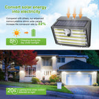Solar Motion Lights Outdoor, Ultra Bright Solar Fence Lights with Motion Sensor, IP65 Waterproof Security Light 3 Modes, 270° Lighting Angle, Wall Lights for Deck Patio Fence Garage Door (6 Packs)