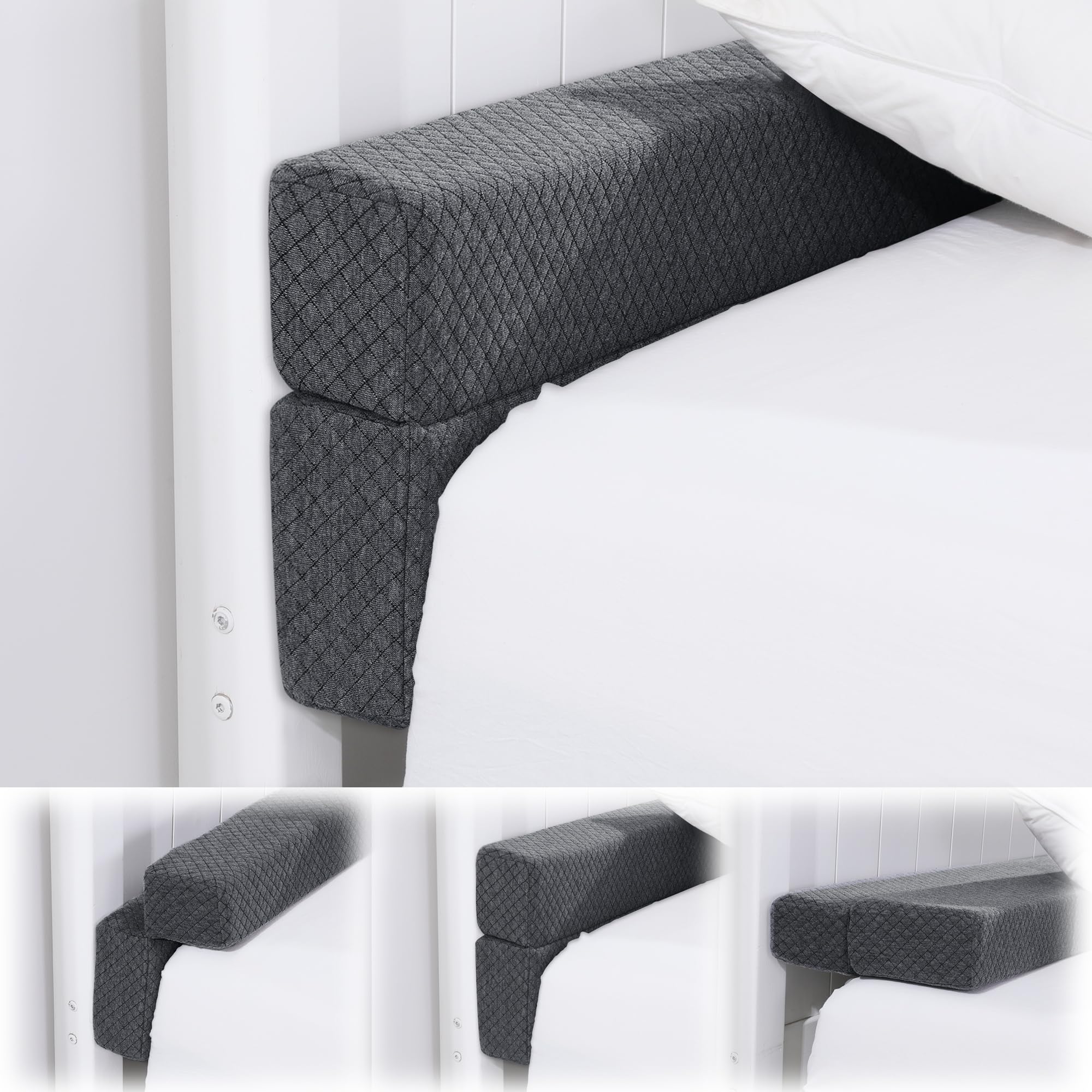 BALAPET Flodable Pillow for Headboard Gap,Bed Gap Filler Queen Size,Adjustable Bed Wedge Pillow for Headboard,Rectangular Bed Gap Filler,Foam Mattress Gap Filler(Gray,60 * 9.8 * 3in)