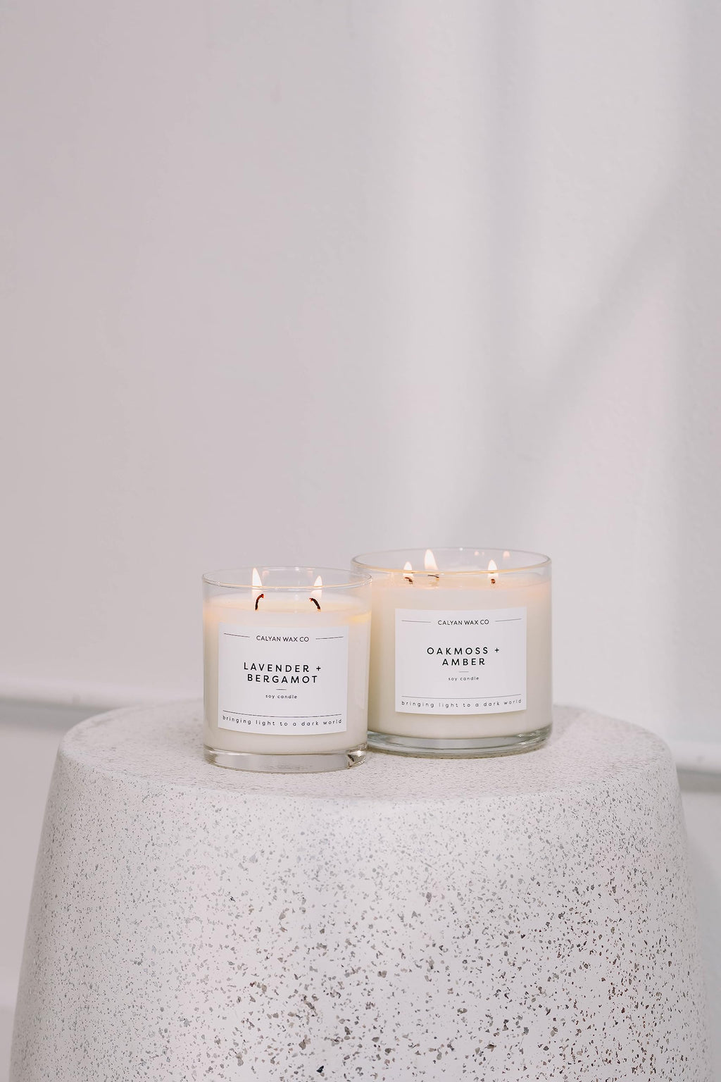 Calyan Wax Soy Wax Candle, Vetiver & Tonka, 3 Wick Scented Candle for The Home | Premium Candle with Essential Oils | 14.9 oz Soy Wax, 43 Hour Burn Time, Large Candle in Glass Jar