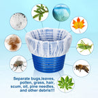 Janmercy 200 Pcs Pool Skimmer Socks Fine Mesh Basket Strainer Screen Liners Savers Clean Debris and Leaves for Inground and Above Ground Pool Filters Baskets Skimmers(White)
