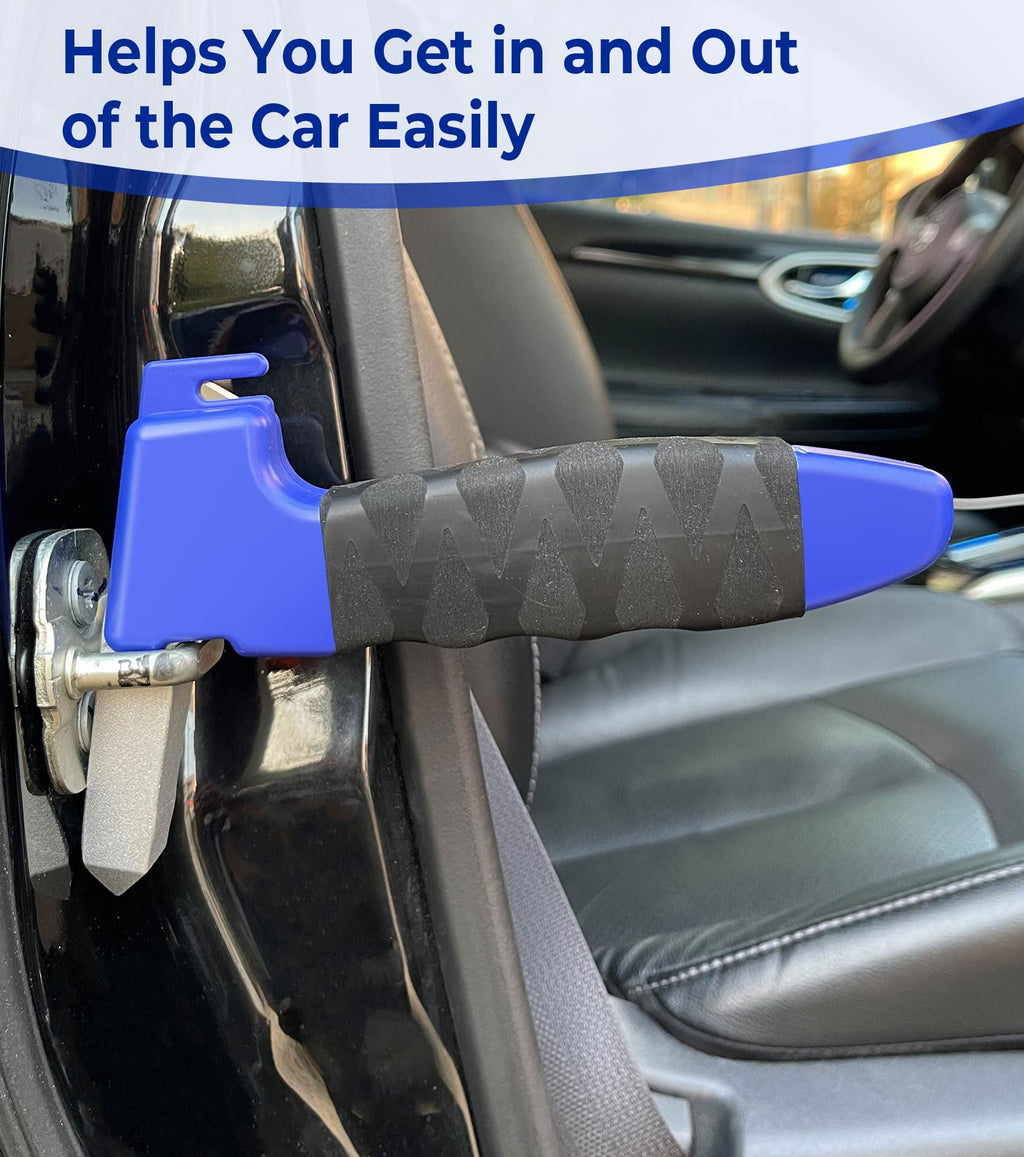 Realunisence 2 Pack Car Handle Assist for Elderly Car Door Handle for Elderly Auto Cane Portable Vehicle Support Handle and Handicapped Car Cane for Easy exit Handle for car Blue