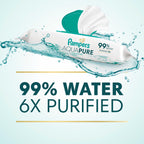Pampers Aqua Pure Baby Wipes, 99% Water, Fragrance Free, Unscented, Water Based, Multi-Use, 896 Wipes Total (16X Flip-Top Packs) [Packaging May Vary]