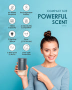 Airversa Waterless Diffuser for Essential Oil Nebulizer 𝟭𝟬𝟬𝗺𝗹 Capacity Battery Operated Aromatherapy Mini Scent Air Machine 1/2/3H/Continous 3 Mist Level 3 Lighting Effects(Scenta Grey)