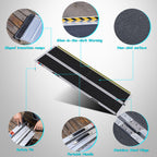 WHALEMOTOR Portable Wheelchair Ramp 7FT, Anti-slip Aluminum Folding Portable Ramp, Wheelchair Ramps for Home, Weight Capacity Up to 600 LBS, with Transition Plates above and below