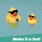 Game Solar Light-Up Floating Pool Chlorine Dispenser – Derby Duck Design, Adjustable Control Ring, Holds Up to 3 x 3” Chlorine Tablets, for Above-Ground & In-Ground Pools