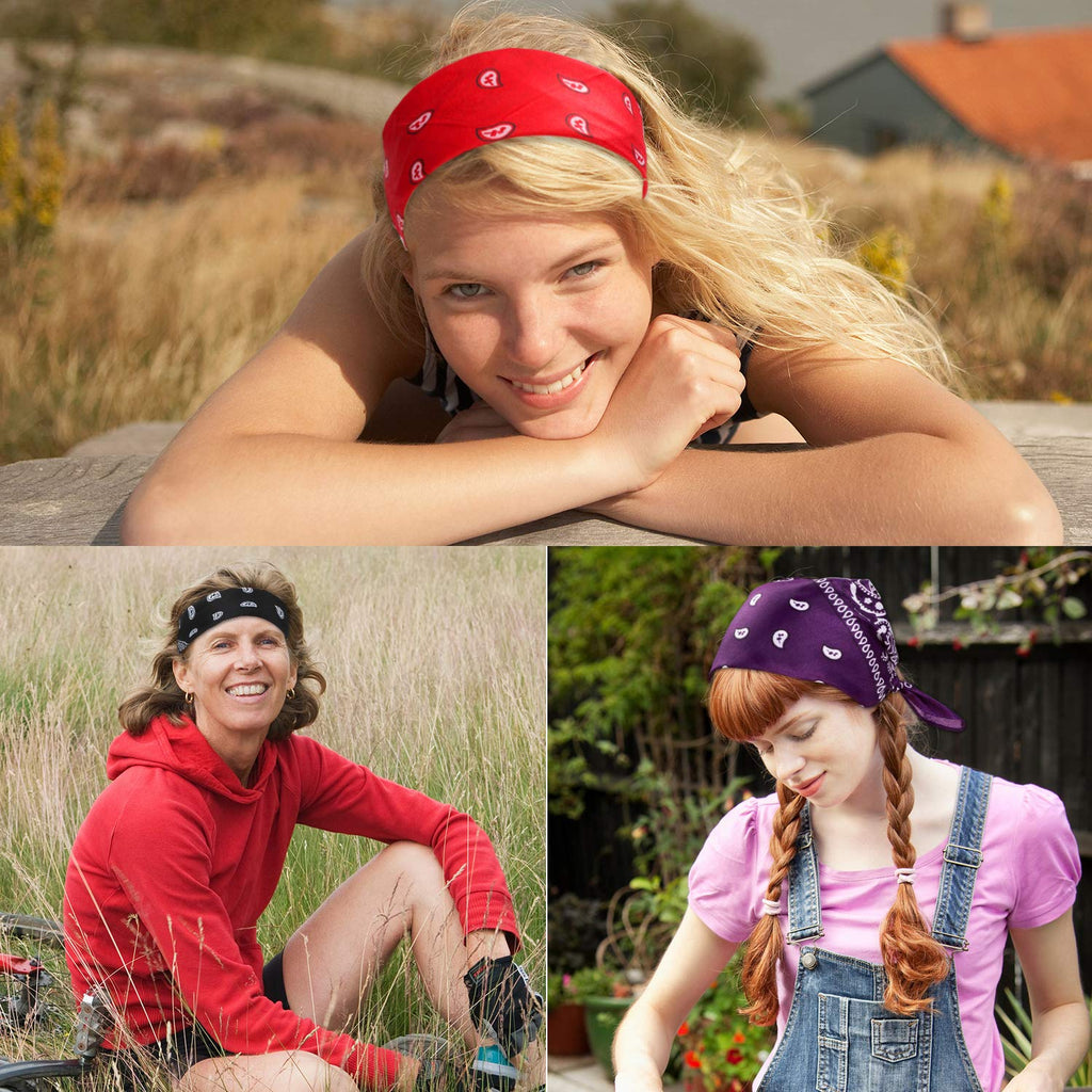 16 Pcs Bandanas Multi-Purpose Bandana Headbands Party Outdoor Head Scarf 22x22 inch Handkerchiefs for Women Men