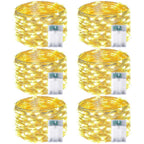 6-Pack Fairy Lights Battery Operated with Timer, Waterproof 16FT 50 LED String Lights Outdoor Indoor, Twinkle Lights for Bedroom Home DIY Classroom Birthday Christmas Parties Centerpiece (Warm White)