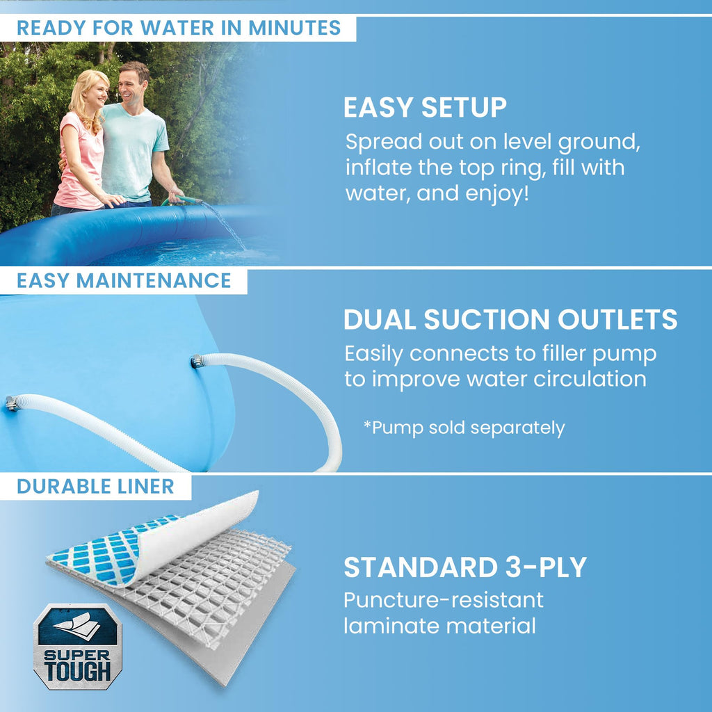 INTEX Easy Set 8 ft x 24in Above Ground Pool, Round Inflatable Swimming Pool, Pump Not Included