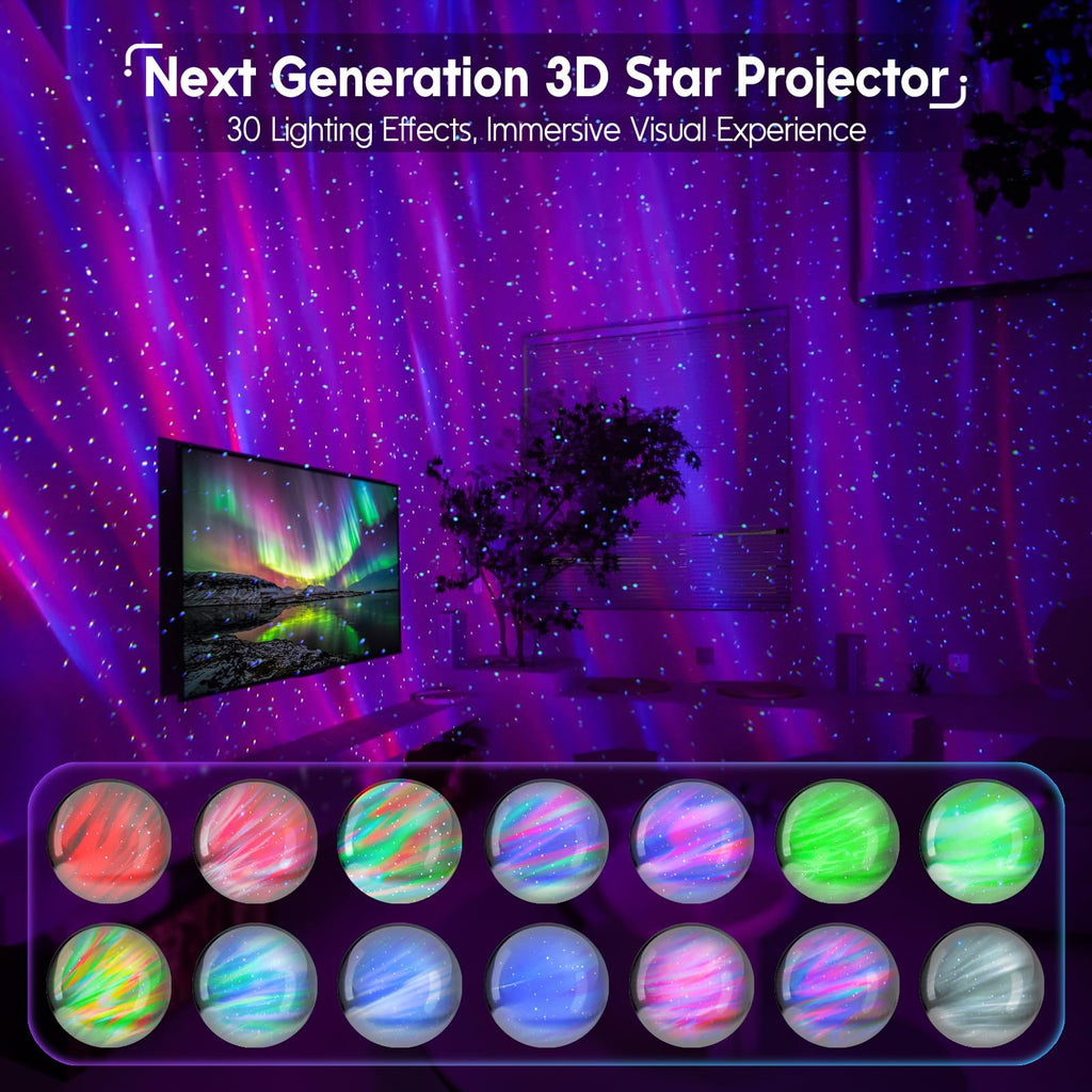 Rossetta Galaxy Projector, Star Projector LED Lights for Bedroom, Outdoor Lighting Projector, Starry Night Light with White Noise and Bluetooth Speaker, Gifts for Kids Adults Christmas, Birthdays