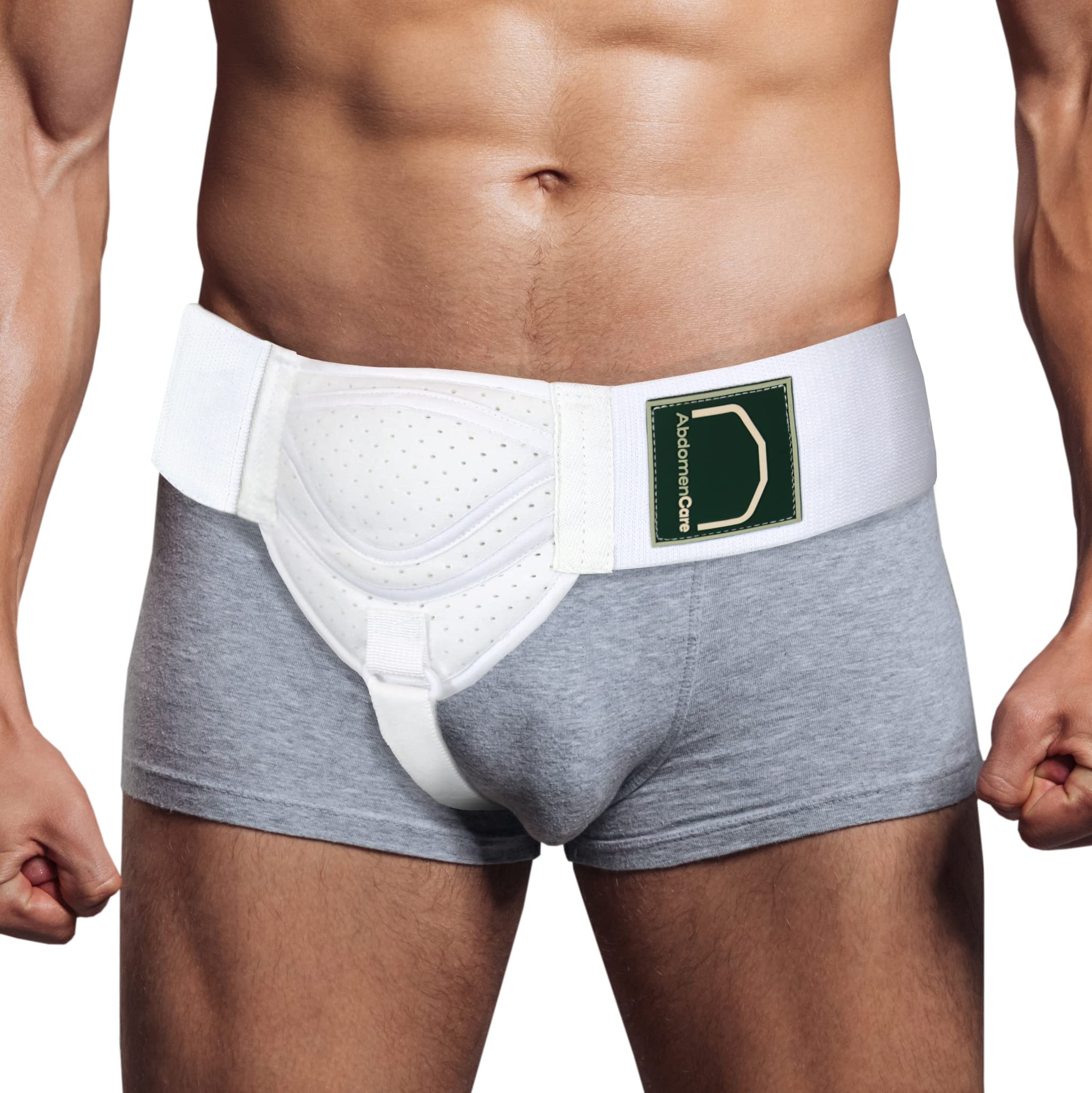 Abdomencare Inguinal Hernia Support Belt for Men & Women with 2 Compression Pads - Hernia Belt for Men Inguinal - for Left or Right Side Inguinal Hernias I Hernia Belts for Men Truss Support S/M