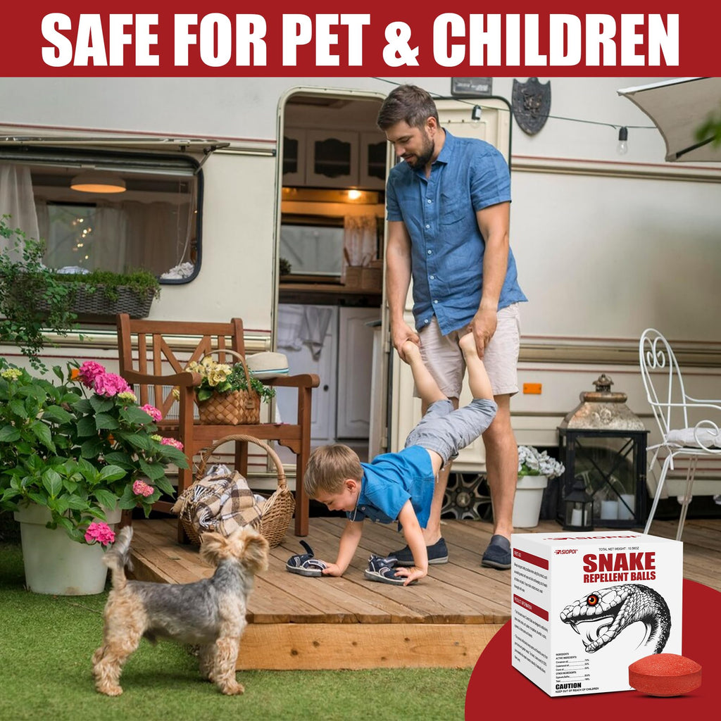 Snake Repellent Balls for Yard - Powerful Outdoor Protection | Pet & Child Safe | Natural Snake Deterrent for Home, Garden, Camping | Targets Copperhead & Rattlesnakes (12, 1 Count (Pack of 12))