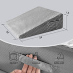 COLDHUNTER 7.5" Wedge Pillowcase Soft and Breathable Replacement Case Dark Grey, Only One Cover