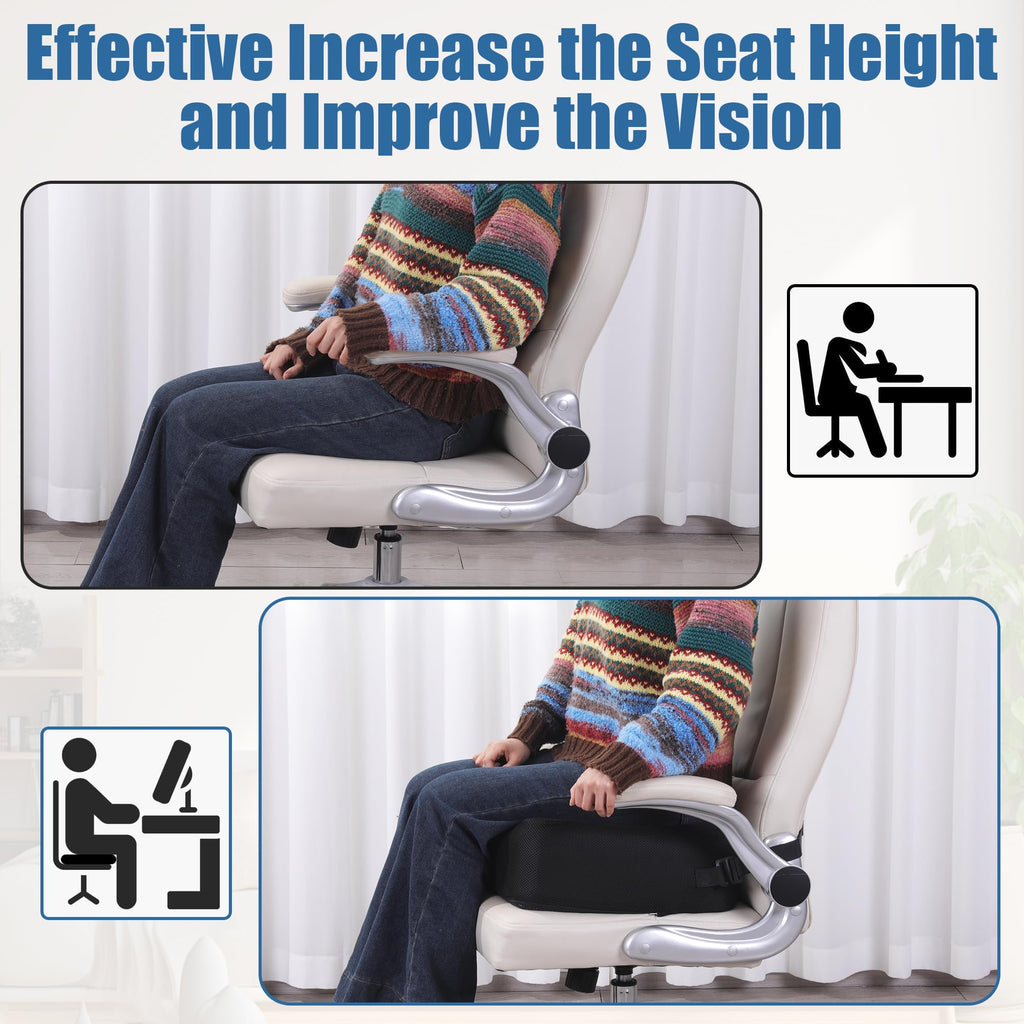 MABOZOO Extra Thick Seat Cushion, 6 Inches Adult Booster Seat for Car Office Desk Chair, Memory Foam Ergonomic Butt Pillow Relieving Pain for Long Sitting