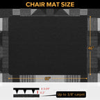 QQpony Office Chair Mat, 60" x 46" Large Chair Mat for Carpeted Floors, Heavy Duty Floor Protector Rolling Computer Desk Mat with Grips, Vinyl Floor Mat for Home Office (Black)