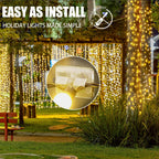 Keviyi Hooks for Outdoor String Lights Clips: 54Pcs Heavy Duty Cable Clips with Waterproof Adhesive Strips for Hanging Christmas Light - Outside UV-Resistant Clear Sticky Cord Holders Rope Organizer