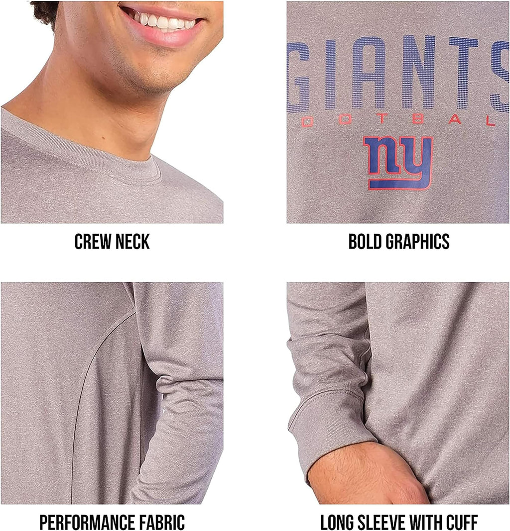 Ultra Game NFL Men's Active Quick Dry Long Sleeve T-Shirt, Tennessee Titans, Heather Charcoal, X-Large