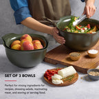 KitchenAid Universal Nesting Plastic Mixing Bowls, Set of 3, 2.5 quart, 3.5 quart, 4.5 quart, Evergreen