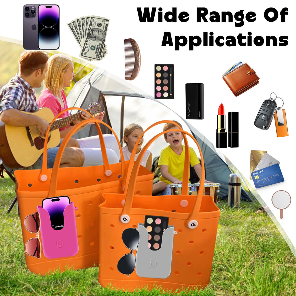 Silicone Phone Holder for Bogg Bags, Compatible Phone Case Attachment & Similar Beach Tote Bag Accessory – Ideal Holder for Bogg, White